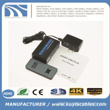 2x1 MINI METAL HDMI Switch 2Port Hub Box Автопереключатель 2 в 1 Out Switcher 3D 1080p HD 1.4 с дистанционным управлением